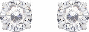 14K White 5 mm Round Stuller Lab-Created Moissaniteu2122 Earrings