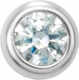 14K White .03 CT Diamond Micro Stud Single Earring