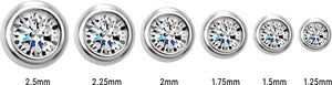 14K White 2.5 mm Round Swiss Blue Topaz Micro Stud Earrings