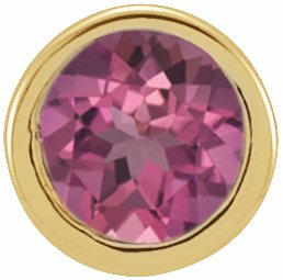 14K Yellow 2.5 mm Round Pink Tourmaline Single Micro Stud Earring