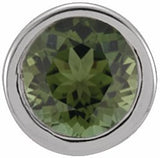 14K White 2.5 mm Round Green Tourmaline Single Micro Stud Earring