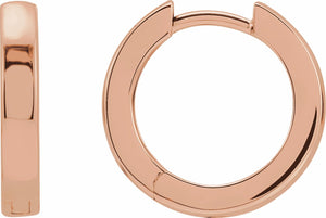 14K Rose 16 mm Hinged Hoop Earrings