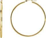 14K Yellow 47 mm Tube Hoop Earrings