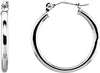 14K White 20 mm Tube Hoop Earrings