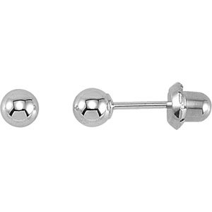 14K White Gold-Plated & 14K Yellow Ball Stud Piercing Earrings