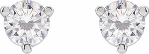 14K White 4 mm Round Stuller Lab-Created Moissaniteu2122 Earrings