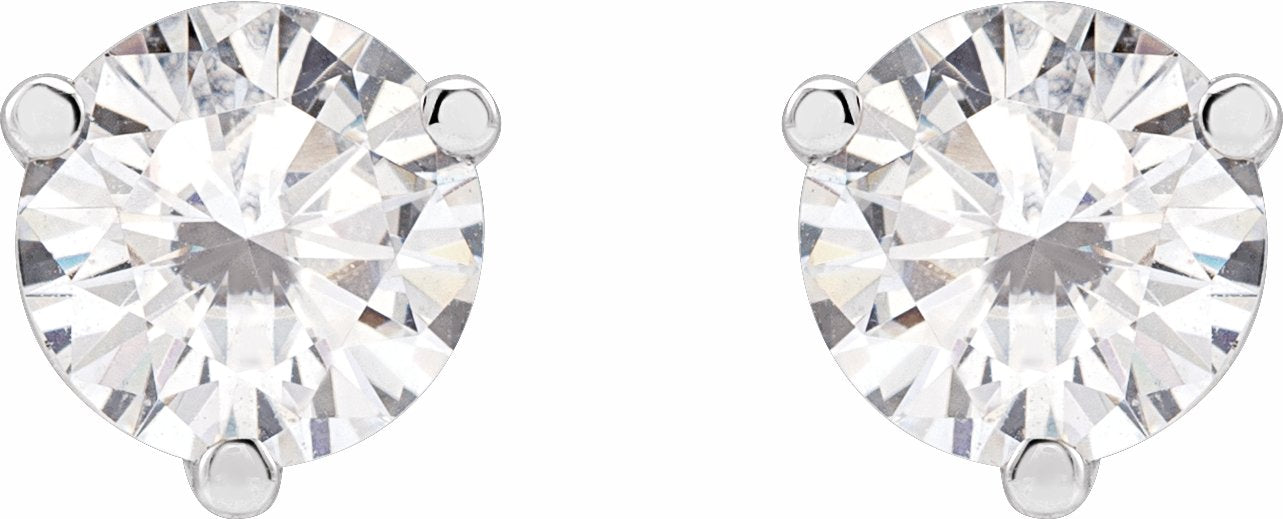 14K White 6 mm Round Stuller Lab-Created Moissaniteu2122 Earrings