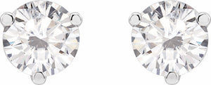 14K White 6 mm Round Stuller Lab-Created Moissaniteu2122 Earrings