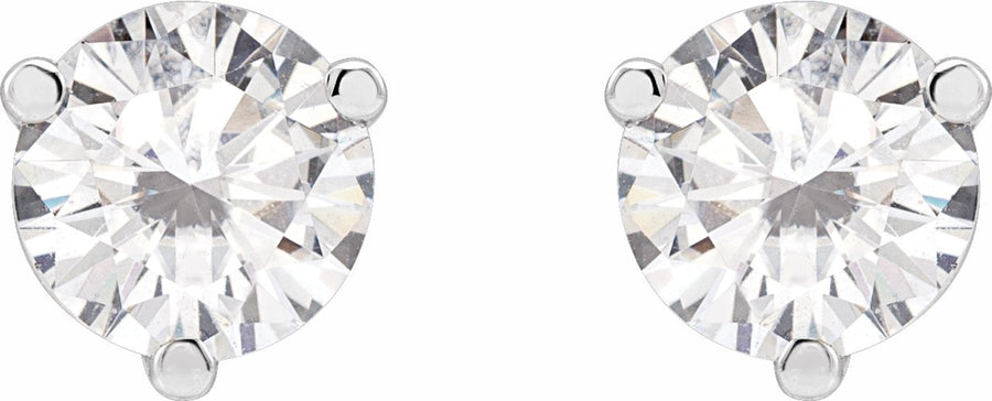 14K White 6 mm Round Stuller Lab-Created Moissaniteu2122 Earrings