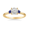 Artcarved Bridal Mounted with CZ Center Classic Engagement Ring 18K Yellow Gold & Blue Sapphire