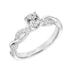 Artcarved Bridal Semi-Mounted with Side Stones Contemporary Twist Diamond Engagement Ring Gabriella 14K White Gold