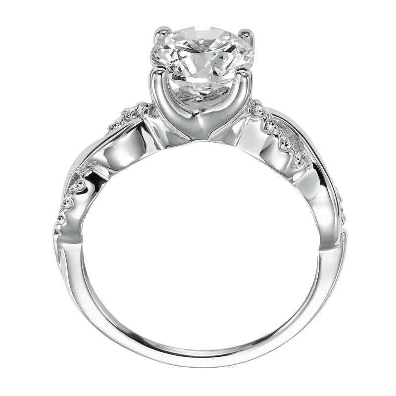 Artcarved Bridal Mounted with CZ Center Contemporary One Love Engagement Ring Gabriella 14K White Gold
