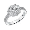 Artcarved Bridal Mounted with CZ Center Contemporary Halo Engagement Ring Jacqueline 14K White Gold