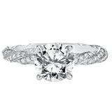 Artcarved Bridal Mounted with CZ Center Contemporary Twist Diamond Engagement Ring Evie 14K White Gold