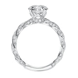 Artcarved Bridal Semi-Mounted with Side Stones Contemporary Twist Diamond Engagement Ring Evie 14K White Gold