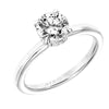 Artcarved Bridal Mounted with CZ Center Classic Solitaire Engagement Ring Erin 14K White Gold