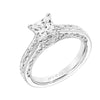 Artcarved Bridal Mounted with CZ Center Vintage Filigree Diamond Engagement Ring Marion 14K White Gold