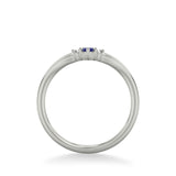Artcarved Bridal Mounted with Side Stones Contemporary Anniversary Band 18K White Gold & Blue Sapphire