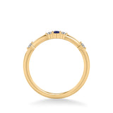 Artcarved Bridal Mounted with Side Stones Classic Anniversary Band 18K Yellow Gold & Blue Sapphire