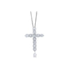 Lab Grown Jewelry 14K White Diamond Cross Chain