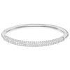 Swarovski Stone Bangle, White, Stainless steel