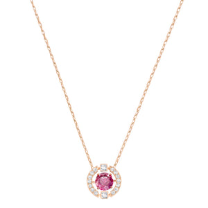 Swarovski Swarovski Sparkling Dance Round Necklace, Red, Rose-gold tone plated