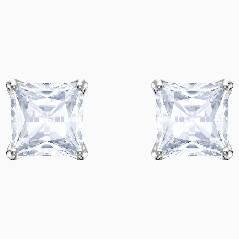 Swarovski Silver Tone Crystal Earrings