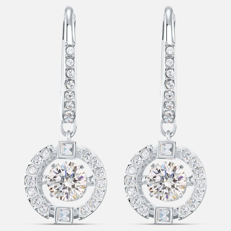 Swarovski Silver Tone Crystal Earrings