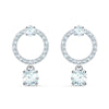 Swarovski Attract Circle Pierced Earrings, White, Rhodium plated