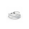 Swarovski Twist Rows Ring, White, Rhodium plated