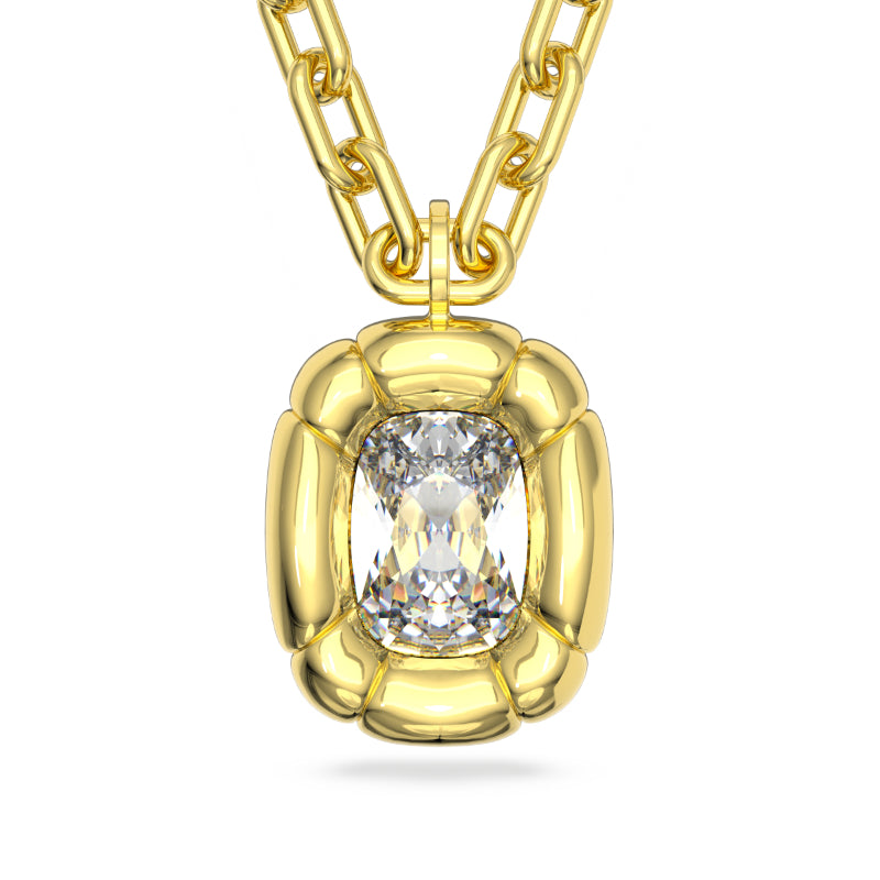 Swarovski Dulcis Pendant, Cushion Cut Crystals, Yellow, Gold-tone Plated