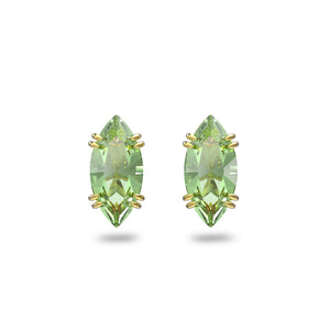 Swarovski Gema Stud Earrings, Green, Gold-tone Plated