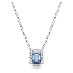 Swarovski Millenia Necklace, Octagon Cut Swarovski Zirconia, Blue, Rhodium Plated