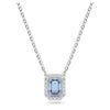 Swarovski Millenia Necklace, Octagon Cut Swarovski Zirconia, Blue, Rhodium Plated