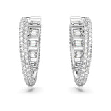 Swarovski Rota Hoop Earrings, Mixed Cuts, White, Rhodium Plated