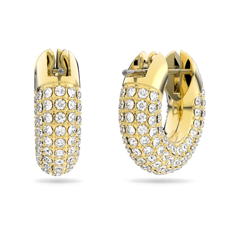 Swarovski Dextera Hoop Earrings, Small, White, Gold-Tone Plated