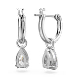 Swarovski Millenia Hoop Earrings, Pear Cut, White, Rhodium Plated