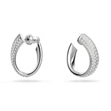 Swarovski Exist Hoop Earrings, Small, White, Rhodium Plated