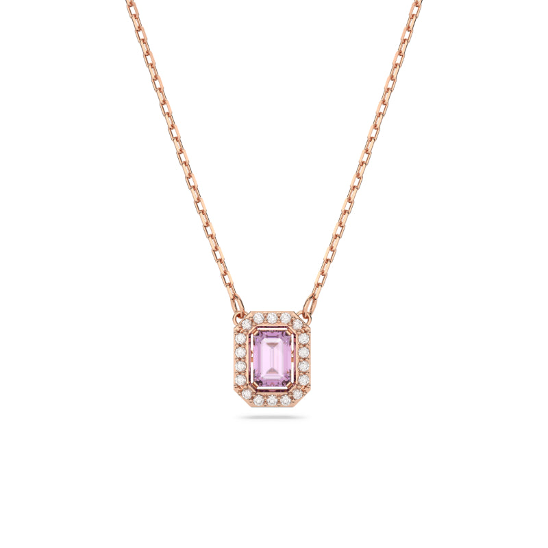 Swarovski Millenia Necklace, Octagon Cut, Purple, Rose Gold-Tone Plated