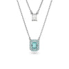 Swarovski Millenia Layered Necklace, Octagon Cut, Green, Rhodium Plated