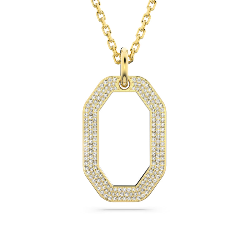 Swarovski Dextera Pendant, Octagon Shape, White, Gold-Tone Plated