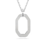 Swarovski Dextera Pendant, Octagon Shape, White, Rhodium Plated