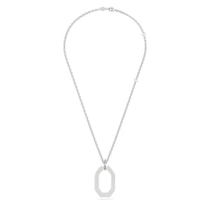 Swarovski Dextera Pendant, Octagon Shape, White, Rhodium Plated