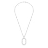 Swarovski Dextera Pendant, Octagon Shape, White, Rhodium Plated