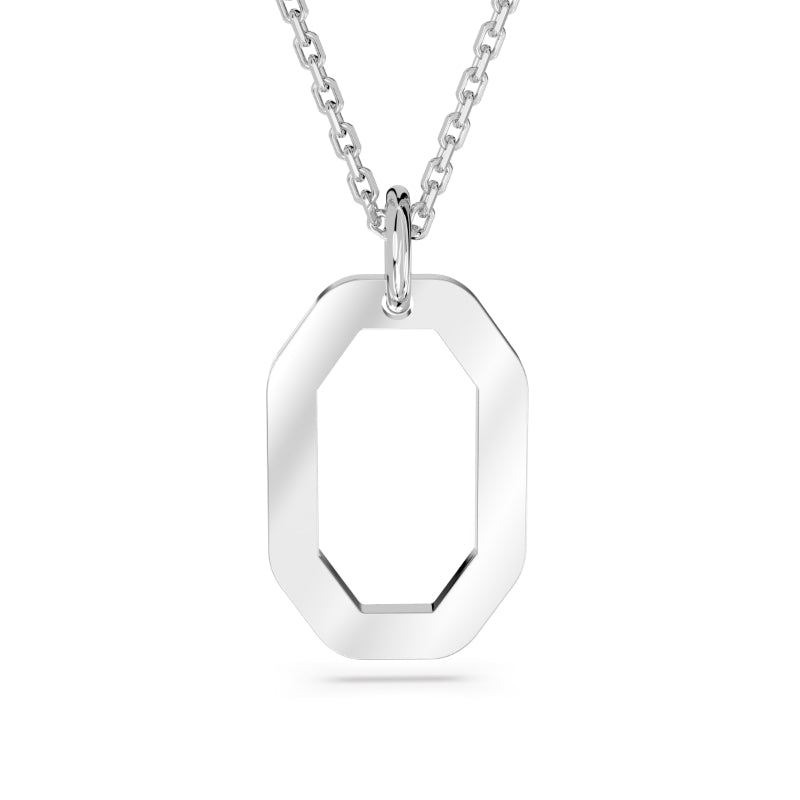 Swarovski Dextera Pendant, Octagon Shape, White, Rhodium Plated