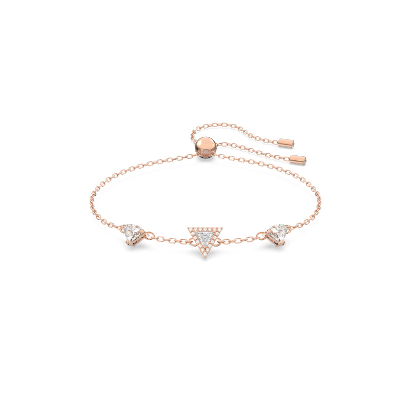 Swarovski Ortyx Bracelet, Triangle Cut, White, Rose Gold-Tone Plated