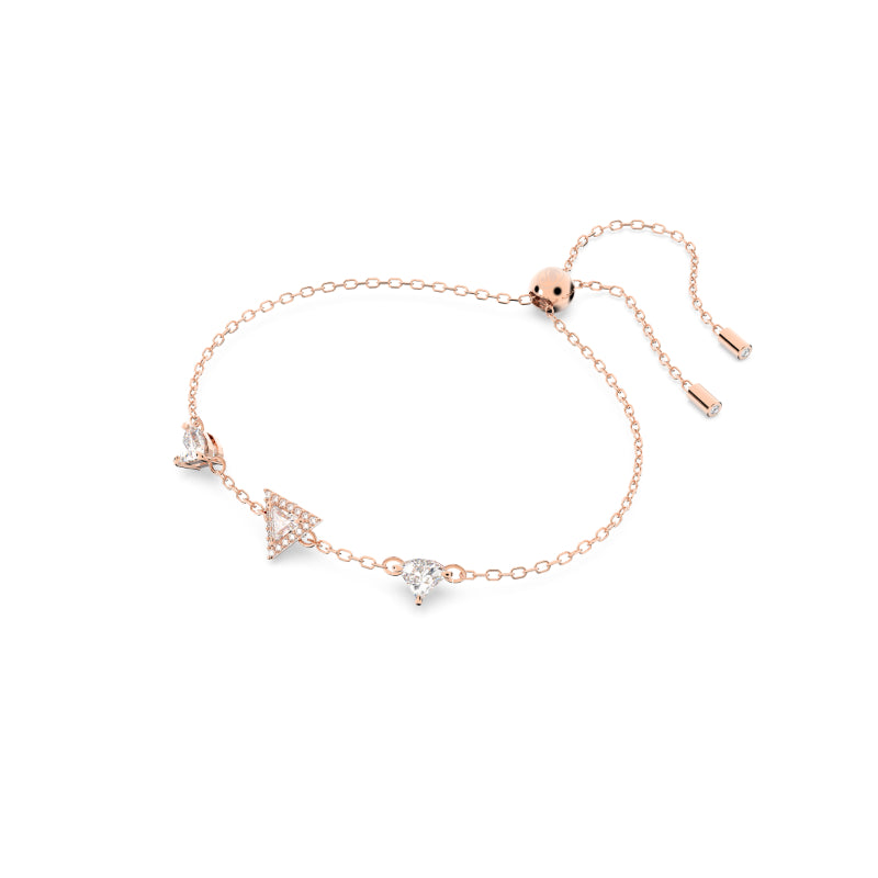 Swarovski Ortyx Bracelet, Triangle Cut, White, Rose Gold-Tone Plated