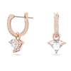 Swarovski Ortyx Drop Earrings, Triangle Cut, White, Rose Gold-Tone Plated