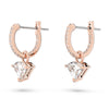 Swarovski Ortyx Drop Earrings, Triangle Cut, White, Rose Gold-Tone Plated