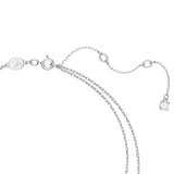 Swarovski Gema Layered Necklace, Mixed Cuts, Flower, White, Rhodium Plated